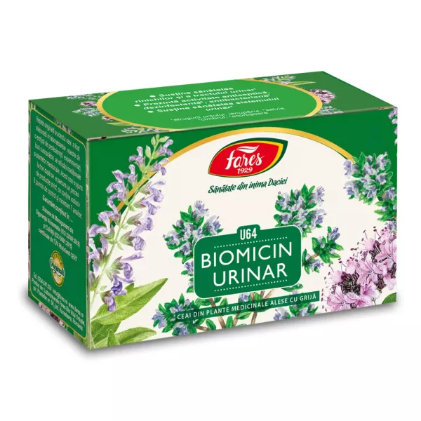 Ceai la plic Biomicin urinar, U64, 20 plicuri, Fares