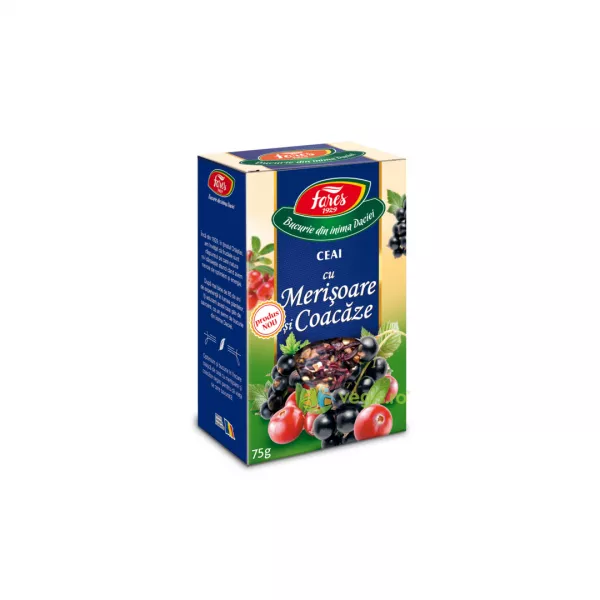Ceai cu merisoare si coacaze, 75 g, Fares