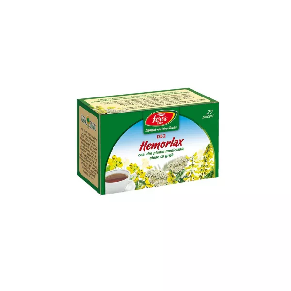 Ceai Hemorlax, D52, 20 plicuri, Fares