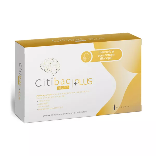 Citibac Alpha Plus pentru memorie si concentrare, 20 fiole, Alpha