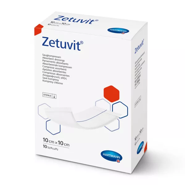 Comprese absorbante sterile Zetuvit, 10 x 10 cm, 1 cutie/25 bucati, Hartmann