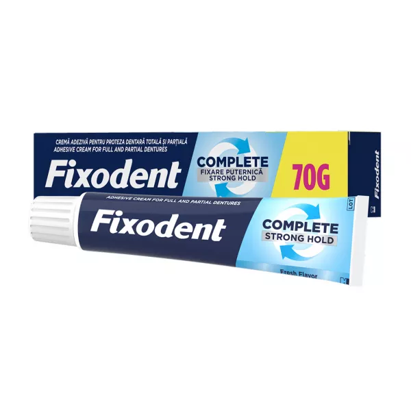Crema adeziva pentru proteza dentara Complete Strong Hold Fresh, 70 g, Fixodent