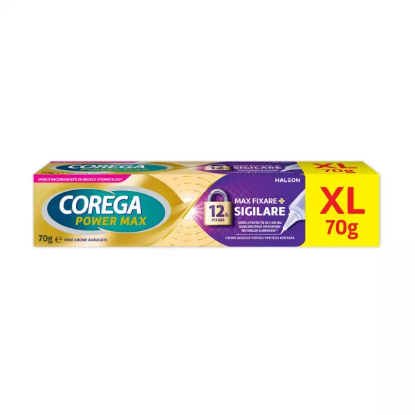 Crema adeziva pentru proteza dentara Corega Power Max Fixare + Sigilare, 70 g, Haleon
