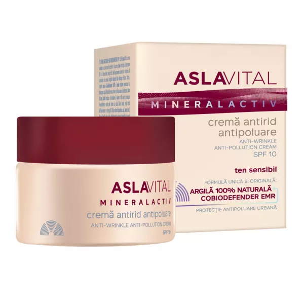 Crema antirid antipoluare SPF 10 Aslavital, 50 ml, Farmec