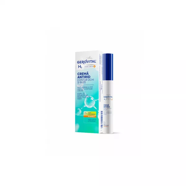 Crema Antirid contur Ochi si Buze Hyaluron C 2%, Gerovital H3 Hyaluron C, 15 ml