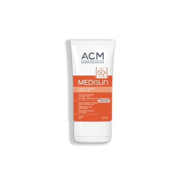 Crema colorata pentru protectie solara cu SPF 50+ Light Tint Medisun, 40 ml, Acm