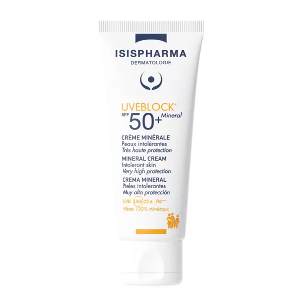 Crema cu protectie solara UVEBLOCK SPF 50+ Mineral, 40 ml, Isis Pharna