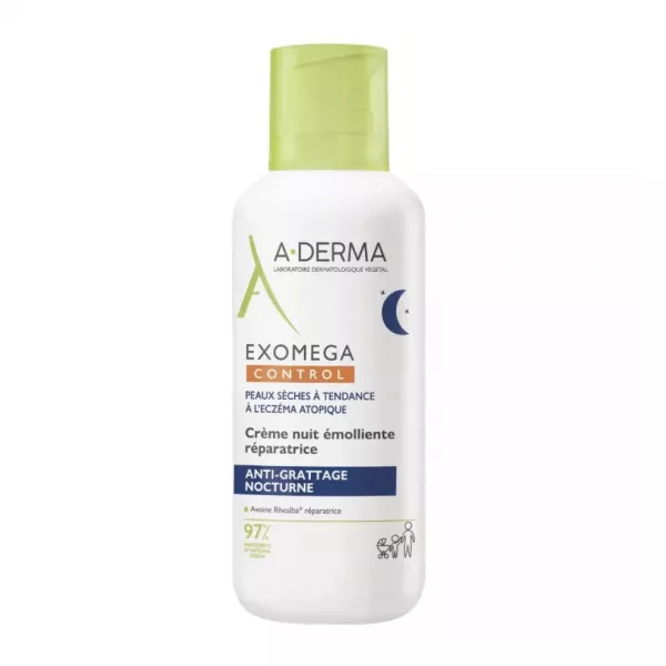 Crema de noapte reparatoare si emolienta pentru piele uscata Exomega Control, 400 ml, A-Derma