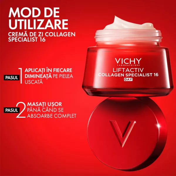 Crema de zi antirid pentru toate tipurile de ten Liftactiv Collagen Specialist 16, 50 ml, Vichy