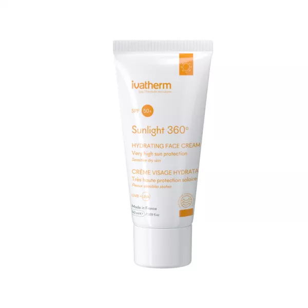 Crema hidratanta pentru fata cu protectie solara SPF 50+ Sunlight, 50 ml, Ivatherm