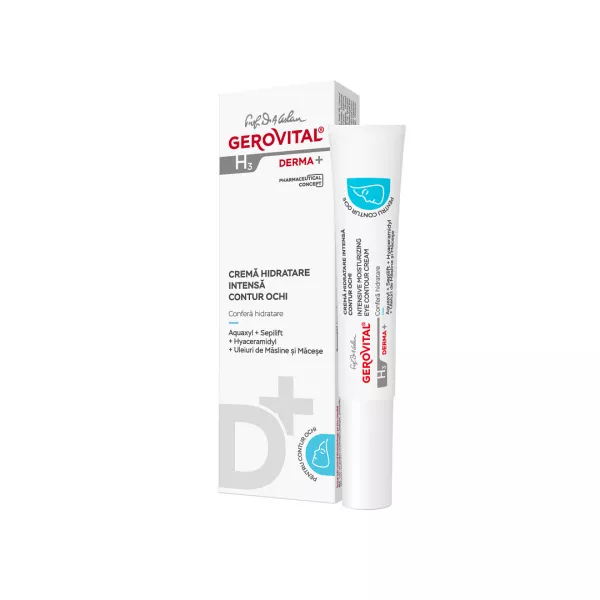 Crema hidratare intensa contur de ochi H3 Derma+, 15 ml, Gerovital