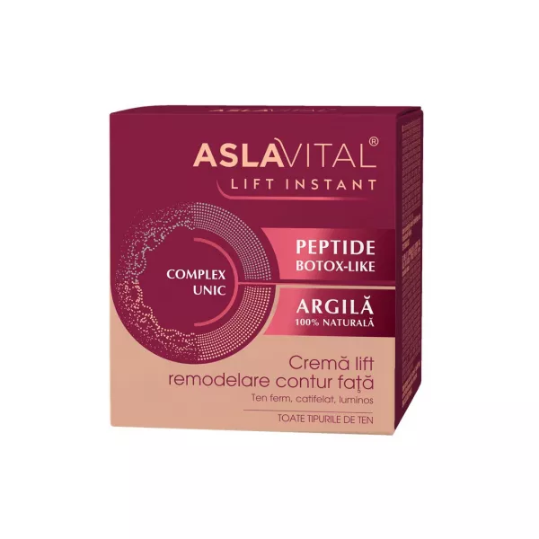 Crema remodelare contur fata Lift Instant, 50 ml, Aslavital