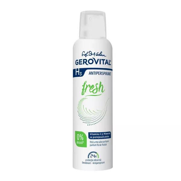 Deodorant Antiperspirant Gerovital H3 - Fresh, 150 ml, Farmec