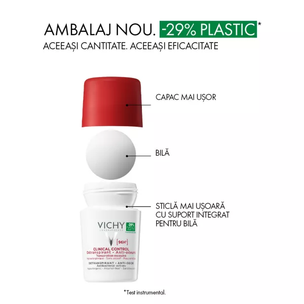 Deodorant roll-on antiperspirant Clinical Control, 50 ml, Vichy