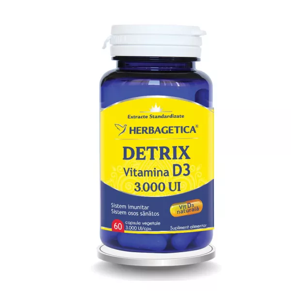 Detrix Vitamina D3 3000 UI, 60 capsule, Herbagetica