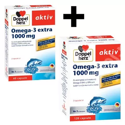 DOPPELHERZ OMEGA 3 EXTRA 1000MG 120CPS+60CPS GRATI