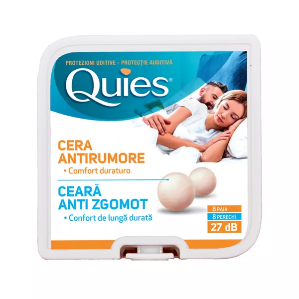 Dopuri de ceara antizgomot pentru urechi, 8 perechi, Quies