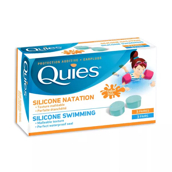 Dopuri din silicon destinate inotului pentru copii, 3 perechi, Quies