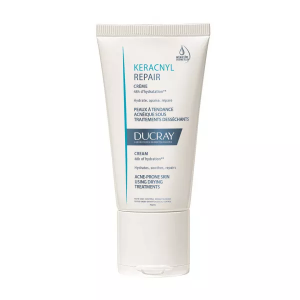 Crema hidratanta anti-imperfectiuni pentru tenul cu tendinta acneica Keracnyl Repair, 50 ml, Ducray