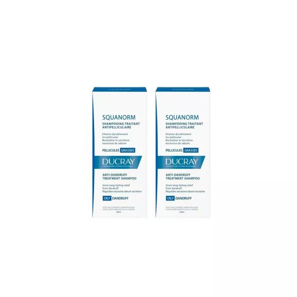 Sampon tratament anti-matreata grasa Squanorm, 200 ml, Ducray 1+1, la al-2lea 50% reducere