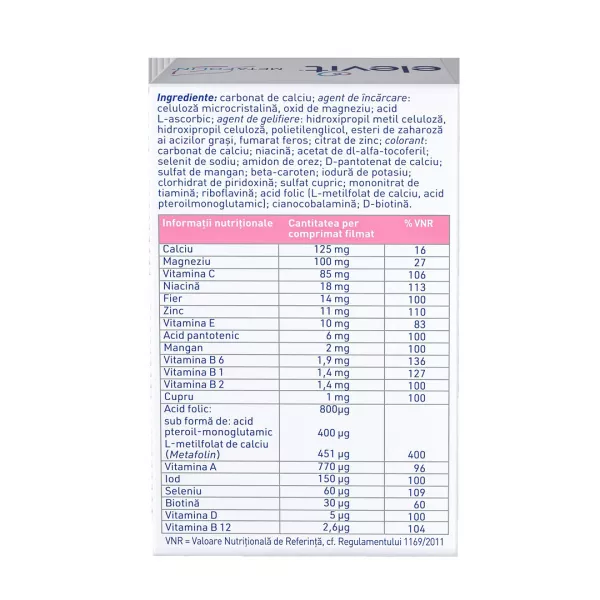 Elevit 1 Multivitamine pentru pre-conceptie si sarcina, 30 comprimate, Bayer