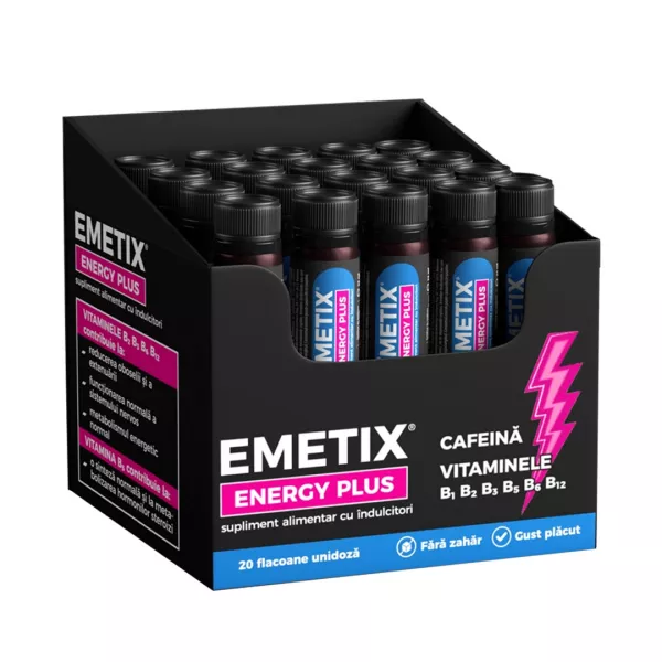 EMETIX Energy Plus Shoturi, 20 flacoane unidoza x 25 ml, Fiterman Pharma