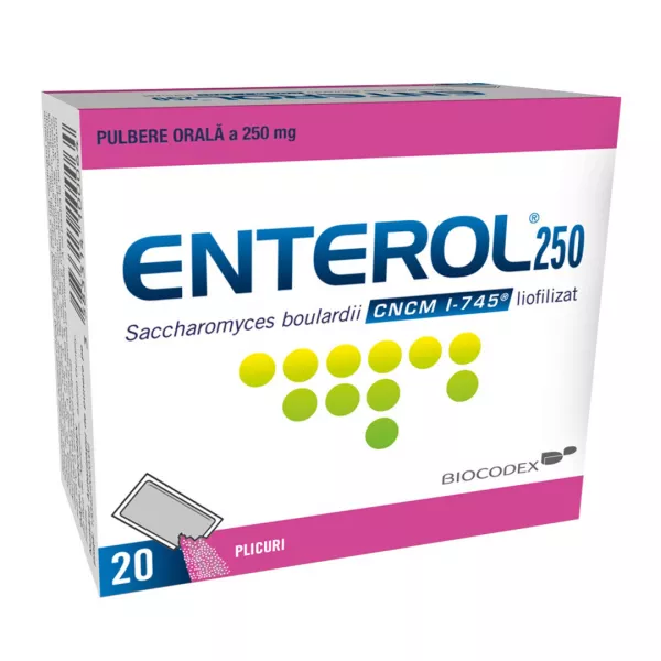 Enterol, 250 mg, 20 plicuri, Biocodex