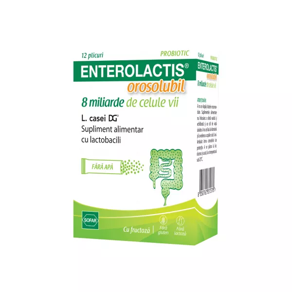 Enterolactis orosolubil, 12 plicuri, Sofar