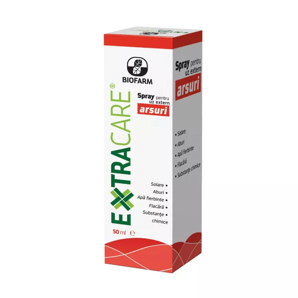Extracare, spray pentru arsuri, 50 ml, Biofarm
