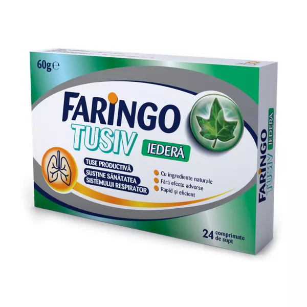 Faringo Tusiv cu iedera, 24 comprimate, Terapia