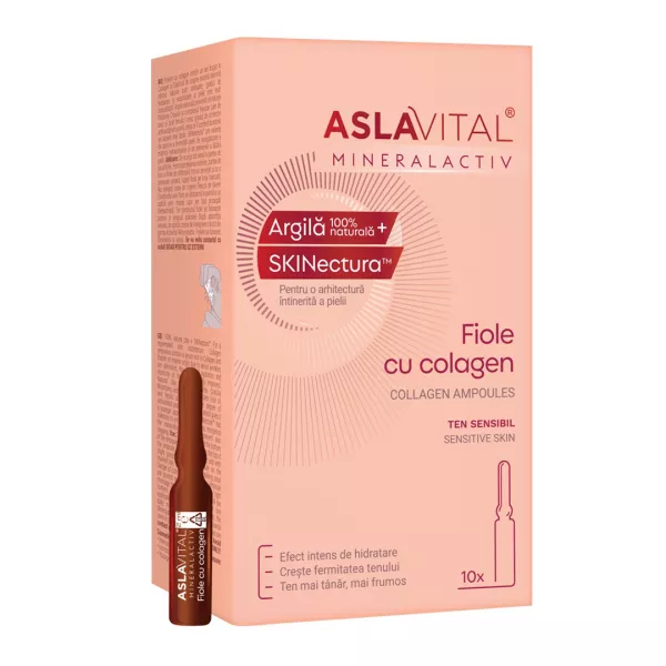 Fiole cu colagen Mineralactiv, 10 fiole x2 ml, Aslavital