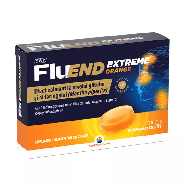 FluEnd Extreme cu aroma de portocale, 16 comprimate, Sun Wave Pharma