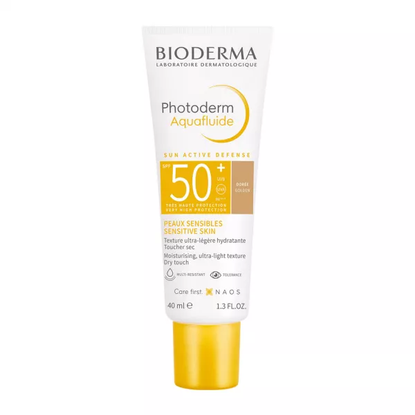 Fluid cu protectie solara Photoderm Aquafluide SPF 50+ doree, 40 ml, Bioderma