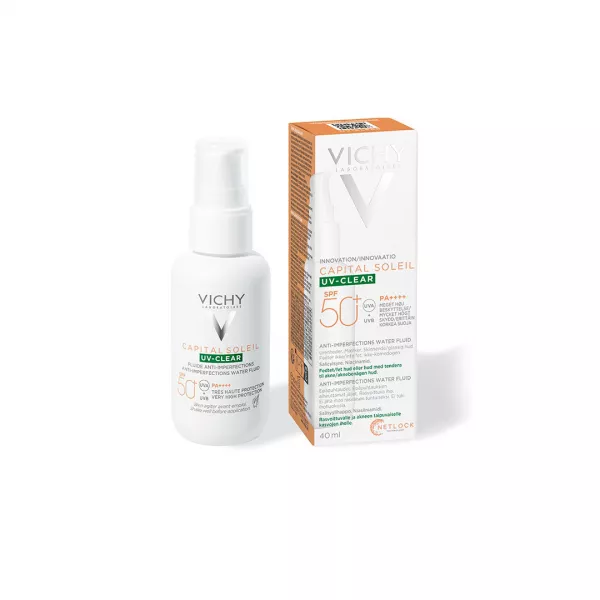 Fluid cu protectie solara SPF 50+ pentru fata UV Clear Capital Soleil, 40 ml, Vichy