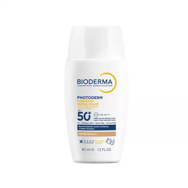 Fluid nuantator cu protectie solara fototip 3 SPF50+, Shade 03 Photoderm Xdefense, 40 ml, Bioderma
