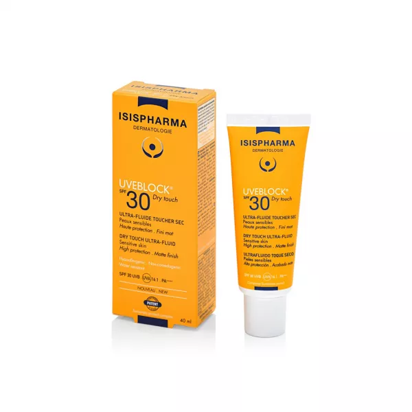 Fluid protector cu efect matifiant UVEBLOCK SPF30 Dry Touch, 40 ml, Isis Pharma