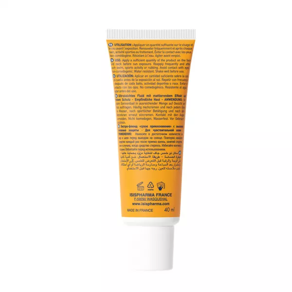 Fluid protector cu efect matifiant UVEBLOCK SPF30 Dry Touch, 40 ml, Isis Pharma