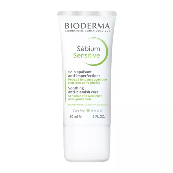 Fluid calmant si hidratant pentru pielea acneica Sebium Sensitive, 30 ml, Bioderma