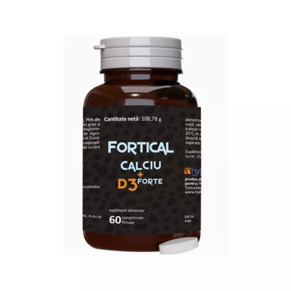 Fortical Calciu + D3 Forte, 60 comprimate filmate, Hyllan