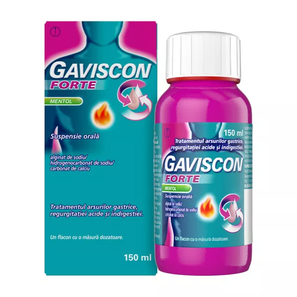 Gaviscon Forte Mentol suspensie orala, 150 ml, Reckitt Benckiser