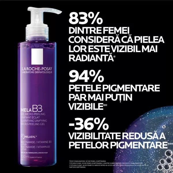 Gel micro-exfoliant anti-pete pigmentare Mela B3, 200 ml, La Roche Posay