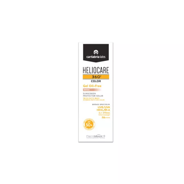 Gel pentru protectie solara cu SPF 50+ Heliocare 360 Color, Nuanta Beige, 50 ml, Cantabria Labs