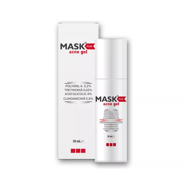 Gel pentru tratamentul acneei inflamatorii Mask Plus, 30 ml, Meditrina