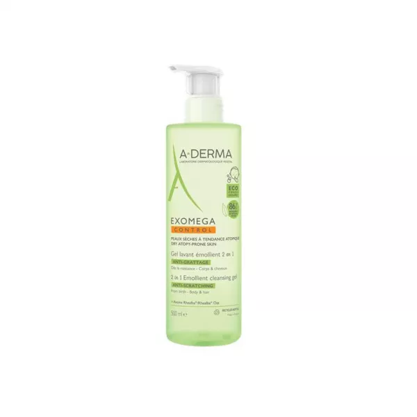 Gel de dus emoliant 2 in 1 Exomega Control, 500 ml, A-Derma