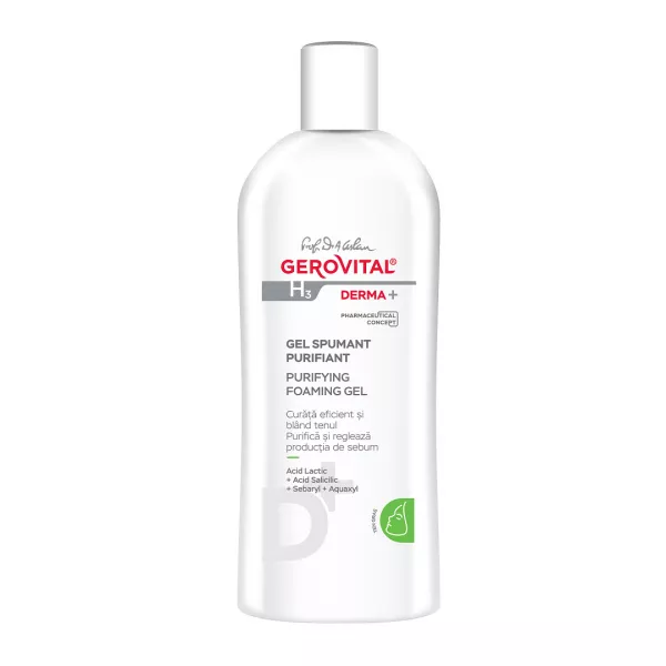 Gel spumant purifiant ten gras H3 Derma+, 200 ml, Gerovital