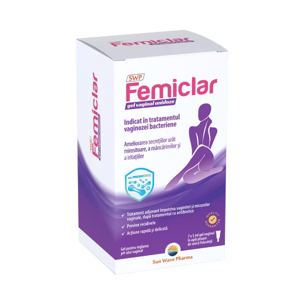 Gel vaginal Femiclar, 7 unidoze x 5 ml, Sun Wave Pharma