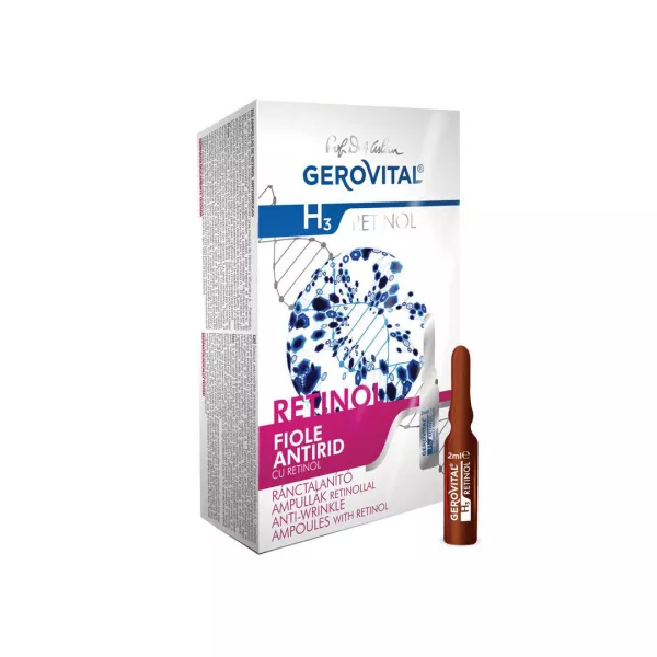 Fiole Antirid cu Retinol, Gerovital H3 Retinol, 10 fiole x 2 ml