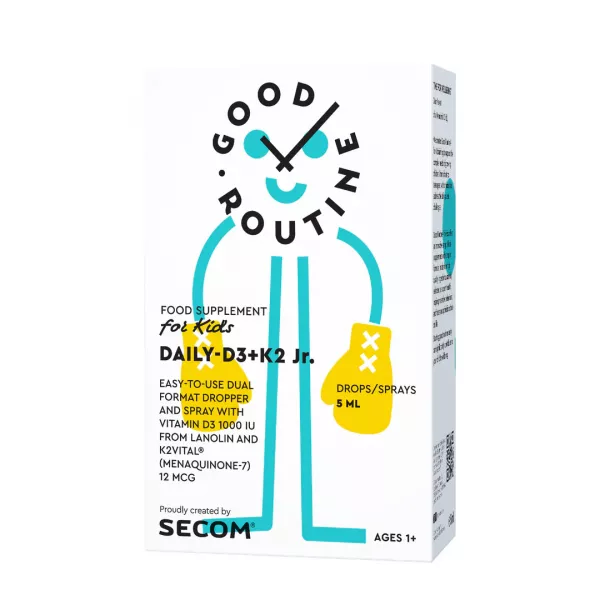 Good Routine Daily D3 + K2 Junior, 5 ml, Secom