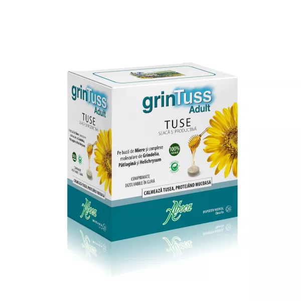 GrinTuss Adult pentru tuse seaca si productiva, 20 comprimate, Aboca