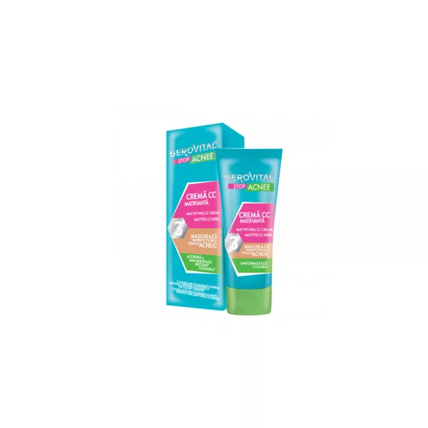 Crema CC matifianta Gerovital Stop Acnee, 30 ml, Farmec